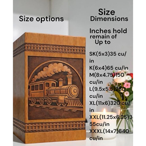 Personalized Wooden Train Urn – Engraved Locomotive Memorial Keepsake Box Memorial Keepsake by AYAANS - Product Image 4
