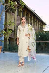 Traje Salwar Tradicional Indio-Pakistaní para Mujer, Largo hasta el Tobillo, con Dupatta Floral, Vestido de Algodón, Corte Regular, Ropa Casual - Product Image 2