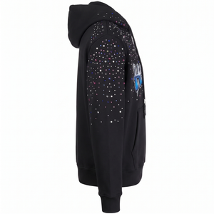 Sweat à capuche personnalisé avec strass, directement de l'usine, style mode, orné de cristaux étincelants et de diamants - Product Image 4
