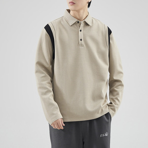 Chemise streetwear à manches courtes pour homme, 100 % coton jersey, logo vierge sur le devant, tricotée, couleur unie, bordure contrastante, coupe décontractée classique - Product Image 6