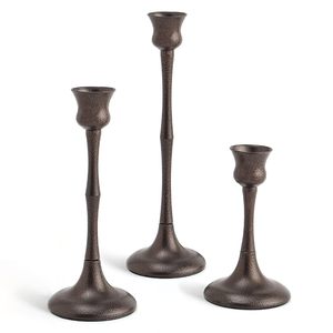 Luxury Metal Candle <b>Holder</b> Set <b>Black</b> Antique Finish Taper <b>Candlestick</b> for Home Decoration - Product Image 2