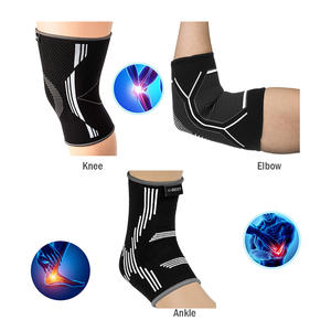 U-BEST Genouillère de compression élastique en nylon respirant tricoté, protection du genou, fermeture à enfiler pour le cyclisme, la course et les sports - Product Image 2