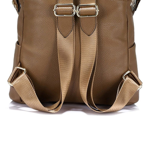 Sac à dos d'université en cuir PU, sac à bandoulière de voyage, sac à dos uni et tendance pour ordinateur portable, sacs d'école pour l'extérieur - Product Image 6