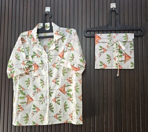 Conjunto de Pijama de Algodón 100% para Mujer, Cómodo, Transpirable, con Estampado de Plantas Frescas, Manga Corta y Pantalones Cortos, Suave, para Verano y Otoño - Product Image 3