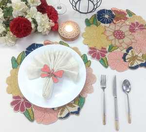 Decorative <b>Beaded</b> <b>Placemats</b> Handmade Intricate Embroidery Dining Table Mats for Luxury Home Hotel Restaurant and Party Use - Product Image 1