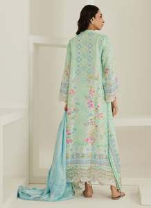 Sehr Co. International Pakistani Modern <b>Silk</b> Dresses for Women-Stylish Party & Wedding Wear Wrinkle Free Digital Print - Product Image 4