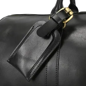 Premium Genuine <b>Leather</b> Luxury Weekender <b>Duffle</b> <b>Bag</b> Large Capacity Lightweight Durable Fashionable Printing Logo Casual Sport - Product Image 1