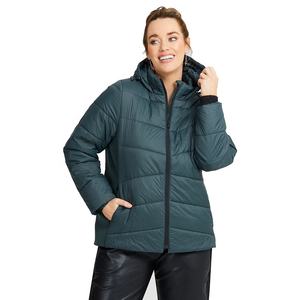 Prix d'usine 2026 – Manteau d'hiver court matelassé pour femme 100 % polyester avec fermeture éclair – Blouson uni pour femme - Product Image 5