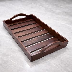 Plateau en bois de bambou, plateau à thé irrégulier en bois, assiette à collation, assiette à gâteau, assiette à petit-déjeuner, assiette à café, assiette à dessert - Product Image 6