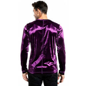 T-shirt en velours à manches longues personnalisé pour homme, col rond, vêtement décontracté, t-shirts en velours tricoté pour homme, t-shirts en velours légers pour homme - Product Image 2
