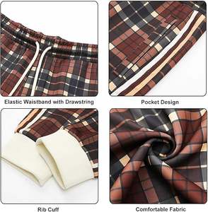 Ensemble de survêtements à carreaux pour hommes, tenue de jogging, survêtements de sport, vêtements de sport - Product Image 5