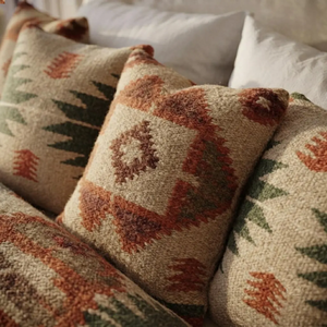 Funda de Almohada Azteca Hecha a Mano, Cojín de Lana, Estilo Tribal del Suroeste, Decoración Boho para Sofá, Sala de Estar, Estilo Rústico - Product Image 3