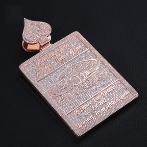 Collier de luxe pour homme avec pendentif personnalisé en argent 925 et diamant de laboratoire de 60 mm, style Iced Out, bijoux de mode - Product Image 3