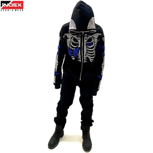 Ensemble de survêtement en strass de qualité supérieure pour hommes, design américain, sweat à capuche et pantalon de jogging scintillants, tenue décontractée de luxe pour le streetwear - Product Image 1