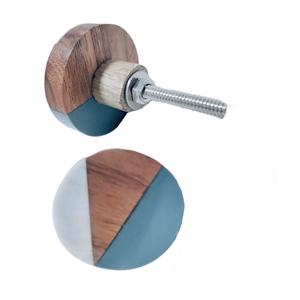 Modern Turquoise Resin Wooden <b>Knob</b> Bone Horn Brass <b>Pull</b> for Wardrobe <b>Drawer</b> Dresser Kitchen Bedroom Cabinet Also for Bathroom - Product Image 1