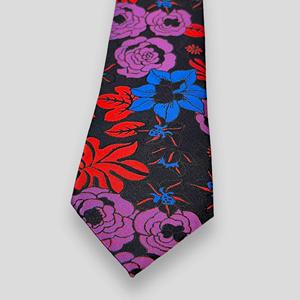Corbata Benon Corbata Seda Floral Negra y Multicolor - Product Image 1