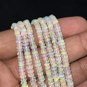 Flashy Natural Ethiopian <b>Opal</b> Smooth Rondelle Beads 3mm to 5mm 16 Inch Loose Gemstone Strand For Jewelry Making Wholesale Bulk - Product Image 2