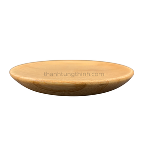 จานเสิร์ฟไม้ทรงกลม ผิวธรรมชาติ ภาชนะสำหรับครัว - Product Image 1