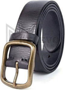 Ceinture en cuir Relevo Industries, cuir de vachette, couleur unie, boucle à ardillon rectangulaire en cuivre, style décontracté, ceinture pour homme, streetwear - Product Image 4