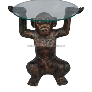 Mesa Auxiliar de Diseño Creativo Pulido, Estilo Moderno, Tradicional y Antiguo, con Base de Mono de Vidrio, Metal y Mármol, Color Personalizado - Product Image 1