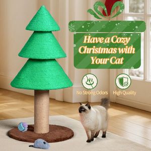 Griffoir pour chat en forme de sapin de Noël de 31,5 pouces, grand griffoir d'intérieur pour chats, tour à griffer avec sisal, tour à griffer confortable - Product Image 2