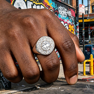 AARVA JEWELS Men's Luxury Hip Hop Ring Iced Out <b>Moissanite</b> 925 Sterling Silver Rhodium Plated Statement <b>Jewelry</b> - Product Image 5