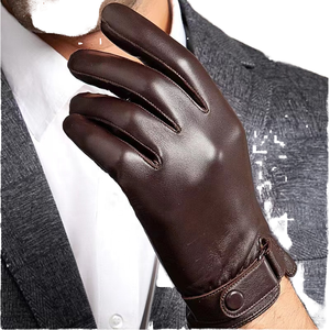 <b>Driving</b> <b>Gloves</b> <b>Men</b> Women Outdoor Thermal Breathable Eco-Friendly Leather Touch Screen Full Finger Silk Lining Cycling Fishing - Product Image 3