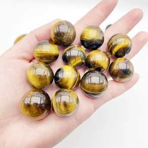 Sphère en œil de tigre naturel, pierre précieuse, cristal de guérison, pierre polie, décoration Feng Shui pour la maison - Product Image 6
