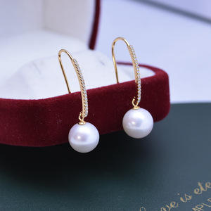 Freshwater 10-11mm White Strong Light Fine Flaws S925 <b>Silver</b> Square Multi-Purpose Ear Buckle Female <b>Pearl</b> <b>Earrings</b> - Product Image 2