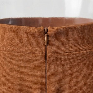 Minifalda de Mujer con Cintura Elástica, Corte en A, Color Sólido, Plisada, Informal, para Todas las Temporadas, Tejido de Punto de Poliéster y Spandex - Product Image 4