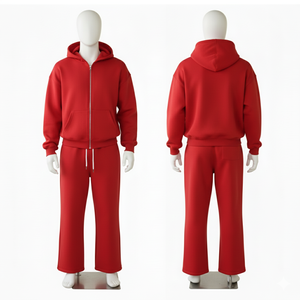 Conjunto de Sudadera y Pantalones de Chándal de Algodón Estampado Oversize para Hombre, Cómodo, con Forro Polar Sólido, Transpirable, con Cremallera, Cálido para Invierno - Product Image 5