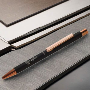 Business School bureau nouveauté 0.5mm stylo à bille rouleau noir argent métal cadeau promotionnel à prix réduit - Product Image 2