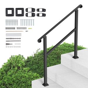 Kit Corrimano per Scale Interne/Esterne a 2-3 Gradini, Dispositivo di Assistenza per Facile Installazione di Ringhiere per Gradini Esterni - Product Image 5