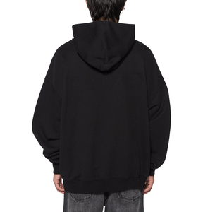 Men's Oversized <b>Black</b> Hooded Sweatshirt Solid Color Fleece Pullover Regular Fit Casual Autumn Winter Streetwear <b>Hoodie</b> - Product Image 4