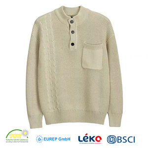 Mới Đến Người Đàn Ông Của Len Mùa Đông Áo Len Dệt Kim Áo Thun Top Với Nút Biểu Tượng Tùy Chỉnh Mùa Thu Thiết Kế Thời Trang OEM & ODM - Product Image 6