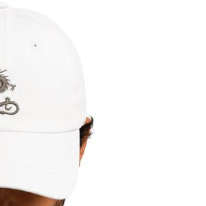 หมวกเบสบอลปักลายมังกรขาว ปรับขนาดได้ ผ้าฝ้าย สไตล์ Dad Hat มินิมอล สตรีทแวร์ แฟชั่น ยูนิเซ็กซ์ รับผลิตตามแบบ OEM ODM ขายส่ง - Product Image 4