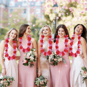 20 Confezioni Ghirlanda Hawaiana per Danza Hula, Fiori Artificiali in Tessuto, Fascia per il Collo per Matrimoni, Feste Luau, San Valentino - Product Image 2