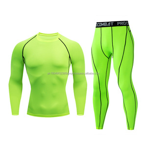 2 Pieces <b>Long</b> <b>Sleeve</b> <b>T</b> <b>Shirt</b> and Pants Muscle Bodybuilding Track Suit Workout Sets Clothing Men Gym Fitness Jogger Set - Product Image 2