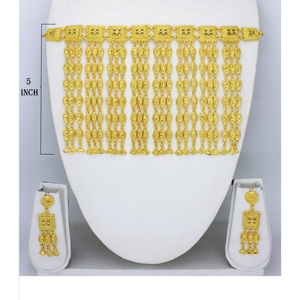 Martasha Designer <b>Islamic</b> Ramadan Special Goldplated UAE Jewellery Special Dubai Jewellery Necklace Earring Set Arabic Jewelry - Product Image 4