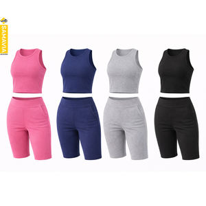 Ensemble de yoga respirant en Spandex/Nylon pour femmes avec ceinture, vêtements de sport confortables et flexibles, ensemble 2 pièces, OEM/ODM disponible - Product Image 5