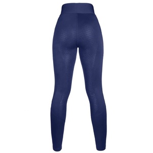 Equestrian Riding Leggings High Waist Dark Blue Spandex With Silicone Grip For Horseback Riding - Product Image 3