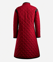 Manteau long matelassé rouge pour homme, col mandarin, fermeture à ceinture, coupe-vent, style vintage, veste d'hiver épaisse en polyester pour Halloween