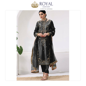 ชุดปากีสถานงานปักผ้าไหมแท้คุณภาพดีเยี่ยม คอลเลคชั่นดีไซเนอร์ชั้นนำ จัดจำหน่ายโดยตรงจากโรงงาน เหมาะสำหรับงานปาร์ตี้ - Product Image 5