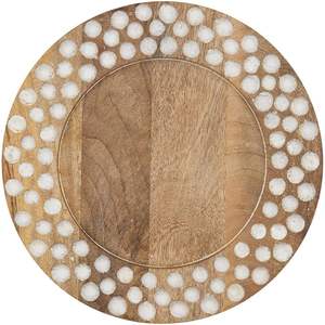 Plato de presentación de lujo hecho a mano de madera de nogal con incrustaciones de nácar, bandeja redonda decorativa para servir en bodas. - Product Image 4