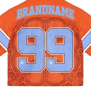 Camiseta de fútbol de malla corta para hombre, diseño moderno de verano, 100% algodón, corte holgado, estampada. - Product Image 6