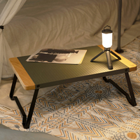 Table pliante ultra légère en aluminium et bambou, 2,1 kg, portable, pour camping, pique-nique, anti-rayures, antidérapante, 60x40 cm, sac de transport