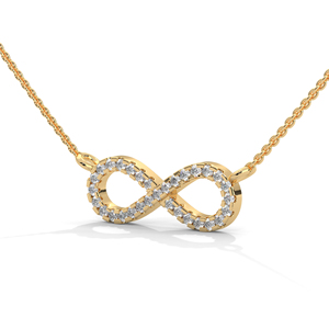<b>Gold</b> <b>Infinity</b> <b>Necklace</b> Diamond Cut Chain Pendant Jewelry Gift for Women - Product Image 2
