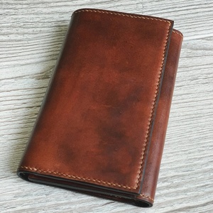 Cartera triple de cuero personalizada para hombre RFID característica hecha a mano de longitud corta regalo de Navidad especial para papá hijo - Product Image 6