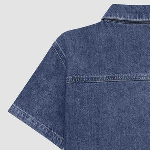 T-shirt décontracté en jean pour garçons avec col rabattu et fermeture boutonnée pour acheteurs en gros – Vêtement d'extérieur tendance avec logo 2026 - Product Image 5