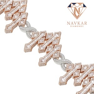 925 VVS Hip Hop Iced Out Sterling <b>Silver</b> Diamond Tennis Bracelet with Stainless Steel Cuban Chain Bracelet Women Jewelry <b>for</b> <b>Men</b> - Product Image 6